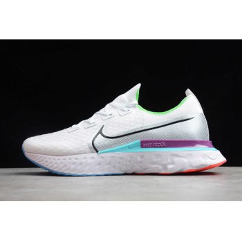 2020 Nike React Infinity Run Flyknit White Silver Green Purple Running Shoes CD4371-102 Shoes